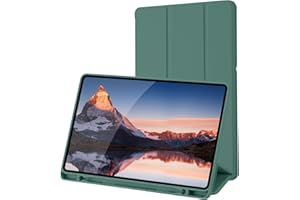 PALKITSEE Case for Samsung Galaxy Tab S6 Lite Tablet with Pencil Holder(SM-P620N/P625N/P610/P613/P615/P619), Cover for Samsung Galaxy Tab S6 Lite 10.4 inch 2024/2022/2020 (Pine Green)