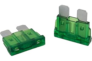 SeKi 5 piezas estándar ATO fusible de enchufe plano 30A verde; Fusible para coche Fusible de cuchilla de 19 mm 32 V/CC barco caravana