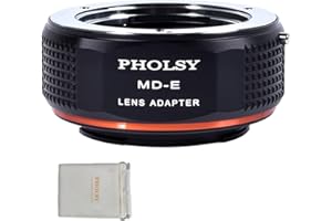 PHOLSY Manuelle Bague d'adaptation pour Objectifs: Compatible avec Les Objectifs Minolta Rokkor MD (MC/SR) et Les Boîtiers Appareils Photo Sony E (NEX), MD vers E