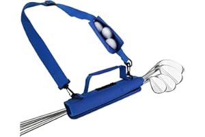 AMRTA Bolsa de transporte para palos de golf con bolsillo y correa de hombro para hombres y mujeres, golfistas, ligera, plegable, duradera (azul)
