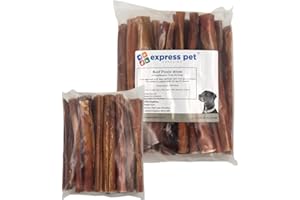 Express Pet Supplies 20 x 8" Inch (20cm) Long Thick Bulls PIZZLES Pizzle Bully Sticks Dog Treat Chew