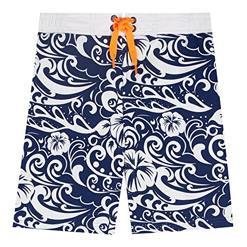 Bluezoo Kids Boy's Navy Hibiscus Floral Swim Shorts Age 8-9 7735856