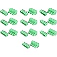 BORDSTRACT Mount Screw Terminal Block Connector Din Rail Adapter Screw Terminal Block Kit 10 Pairs 6-Pin 3.81mm Pitch for Electronic Devices
