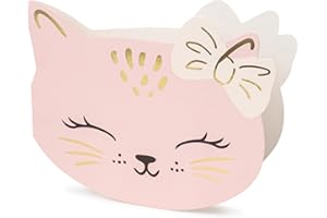 ‎LIBETUI Libetui Set 6 Einladungskarten Katze Kitty Geburtstag Mädchen Kindergeburtstag Einladungen Katzengeburtstag Katzen Treff Katze Party Einladung Invitation