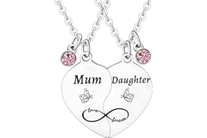 Nfyxcaz Mum Daughter Necklace Set Mother's Day Gifts Mum Necklace Gifts For Mum From Daughter Heart Gift Love Gifts For Mum