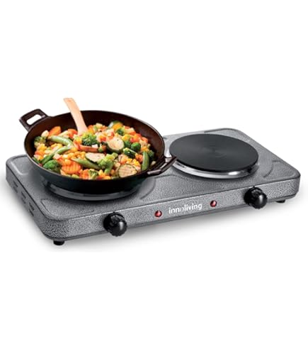 Fornello Elettrico Portatile FLM SYSTEM - 2000W, 2 Piastre In Ghisa, Termostato 5 Livelli - Foto 10