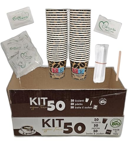 Kit Completo Accessori Caffè Eurochibi® - 150 Zuccheri + Bicchierini + Palettine | Qualità Top - Foto 13