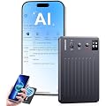 Enregistreur Vocal AI numérique 64 Go, résumé AI par ChatGPT, Traduction en Temps réel 121 Langues, Prise en Charge pour conférence/réunion/Appel, Chargement sans Fil (Gris)