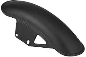 Hlyjoon Motorcycle Front Tire Fender Mudguard Metal Black Chrome Mount Wheel Tire Mud Cover Shield Dust Flap Dashboard Splash Guard for GN125 GN250(Black)