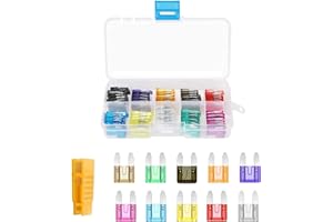 TYEQWT 120 Pcs Car Fuses Kit (2A-35A), Standard Blade Micro Fuse, Fuse Replacement Assortment for Car/RV/Truck/Motorcycle/Boat with 1 Fuse Extractor 1 Carrying Box