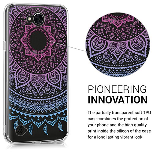 kwmobile Funda para LG X Power 2 - Carcasa Protectora de  TPU  con dise  o de Sol hind   en  Azul Rosa Fucsia Transparente 