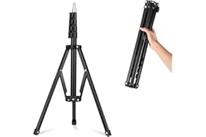 NEEWER 71"/180cm Portable Light Stand, Adjustable Metal Camera Tripod Reverse Folding Light Tripod, LED Light Ring Light Reflector Stand with Flip Locks for Live Streaming Vlog Video Recording, ST180R