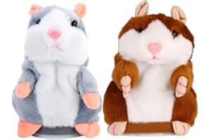 Tomaibaby Sprechen Hamster Spielzeug Plüsch Interaktives Spielzeug Wiederholen was Sie Sagen Hamster Spielzeug für Babys Kinder Kleinkinder, 2Er Pack