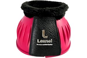 LEXNEL Rubber Bell Boots, Durable Bell Boots for Horse – Superior Hoof Protection and Comfort (Pink, Large)