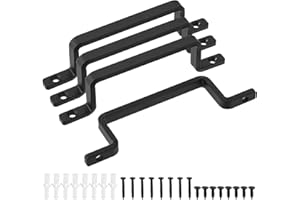 HonQiShiMY Juego de 4 Manijas de puerta de hierro fundido vintage resistentes,Tirador de puerta corredera negro manija puerta corrediza del granero, ideales para exteriores, garajes, armarios