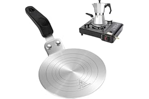 GEMMAHW 13cm Induktion Adapterplatte, Adapterplatte für Induktionsherd, Moka Induktionskochteller Adapter mit Wärmeisolierunggriff, auf Moka Töpfe/Gas/Induktionskochfelder