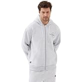 Unisex Kap&uuml;şonlu Fermuarlı Cepli Relax Fit Baskılı D&uuml;z Sweatshit
