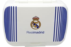 CYPBRANDS Real Madrid, Sandwichera, Lonchera, Tartera, Porta Alimentos, Merienda, Color Blanco, Producto Oficial