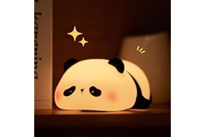 AGEK Panda Night Light for Kids Bedroom, Cute Animal Silicone Nursery Night Lamp Touch Control Nightlights USB Rechargeable Bedside Lamp for Baby Children Toddlers Women Teen Girls Breastfeeding Gift