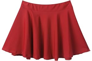 Aislor Falda Corta para Niñas Falda de Patinaje Danza Plisada Elástica A-Line Falda Casual Escolar Animadora Ropa de Patinador Bailarina Chica Baile Jazz