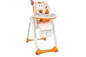 Chicco Polly 2 Start Chaise Haute pour Bébé de la Naissance à 3 ans (15 kg), Réglable, 4 Roues, Dossier Entièrement Inclinable en Transat et Fermeture Compacte - fancy chicken