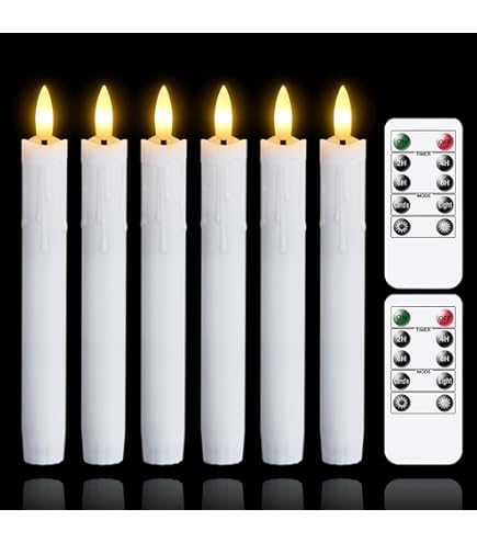 Yeelida Candele LED Grandi Senza Fiamma 10cm X30cm Temporizzazione Avorio A Distanza, Candele Tremolanti Alimentate A Batteria Stoppino In Movimento Grande Di Lunga Durata Alto Vera Cera