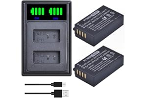 PowerTrust 2-Pack EN-EL20 EN-EL20a Battery and LED Dual Charger for Nikon P1000, Coolpix P950, 1 J3, J1, 1 j1, 1 J2, 1 AW1, 1 V3, Coolpix A Camera