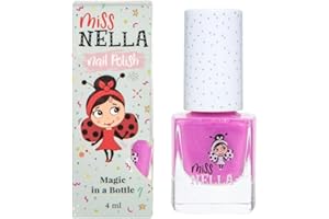 Miss Nella BLUEBERRY SMOOTHIE– Safe special Purple glitter Nail Polish for Kids, Non-Toxic & Odour Free Formula for Children and Toddlers, Natural Water Based for Easy Peel Off