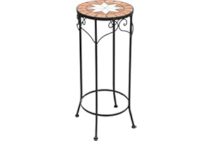 DanDiBo Blumenhocker Mosaik Rund 62 cm Blumenständer 12011 Beistelltisch Pflanzenständer Mosaiktisch