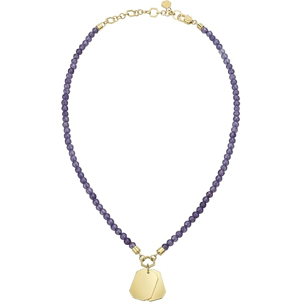 Collana BREIL Kaleido Donna - Multigiro Con Granati, Regolabile Fino A 74 Cm, IP Gold - Foto 8