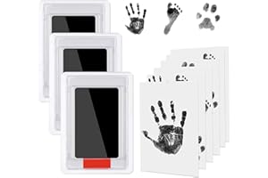 SUHAI Baby Hand and Footprint Kit,3 Inkless Print Pads and 6 Imprint Cards,Pet Paw Print Kit Safe & Non-Toxic Baby Footprint Kit Inkless Hand & Footprint Kit Hand and Foot Print for Baby Family Keepsake