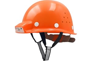 MUSTBAU Hard Hat with LED Light Vented Cap Safety Helmet Head Protector for Construction Industrial 2 Level Brightness Sensor Control 53-62cm
