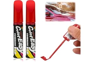MagiSel Penna per ritocchi auto, penna per riparazione graffi auto, pennarello per riparazione graffi, graffi, riparazione vernice, 2 pezzi, rosso