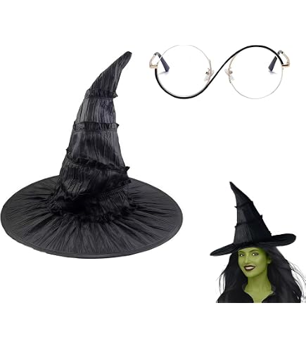 Cappelli Strega Halloween McNory Cappelli Da Strega Neri Halloween - 8 Pezzi Per Feste E Carnevale Costume Strega Tessuto Oxford - 12
