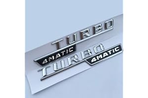 DDDXF Car Styling Stickerletter Emblem Turbo 4Matic Amg Badge Fender Supercharge Logo for Mercedes Benz Amg 2014-2016, Silver