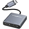 Viagkiki USB C to Dual HDMI Adapter 8K 4K, Dual HDMI Monitor Adapter, Support Single 8K@30Hz, Dual 4K@60Hz, Compatible for MacBook Pro/Air, Dell XPS 13/15, Lenovo Yoga