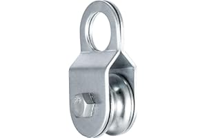 KCNOFNC Polea con 2 rodamientos de bolas, poleas para cuerdas de acero de 6 mm, capacidad de carga de 50 kg, 1 pieza