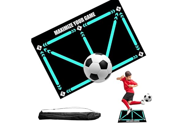 DAZZTIME Tapis d'entraînement de Pas de Football,60 x 90 cmTapis d'entraînement Football Antidérapant,Tapis d'entraînement de Football,Accessoires Football Dribble,pour Contrôle De Balle