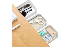 Surmounty selbstklebende Schublade 3Pcs Versteckte Schreibtischorganizer, Schublade Federmäppchen Unterbau Schreibtisch Schublade, Weiß Schublade Stiftebox, Hidden Desktop für Büro Tisch