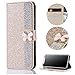 Produktbild Sycode Diamant Hülle für iPhone 8 (4.7 Zoll),Luxus Noble Elegant iPhone 7 (4.7 Zoll) Bling Funkeln 3D Diamant Strass Schmetterling Muster Kristall Rhinestone Flip Brieftasche Hülle mit Magnetverschluß Kartensteckplätze Stilvoll Handtasche PU Leder Glänzend Flip Wallet Handyhülle Schutzhülle Klapphülle Standfunktion Case Cover für iPhone 8 / 7 (4.7 Zoll)-Gold