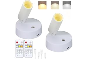 MIOBLUE Illuminateur à LED sans fil intérieur avec télécommande, Lumière d'image avec batterie rechargeable, Éclairage intérieur avec timer Dimmbar, Spotlights éclairage intérieur Accent Up Light