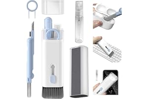 YUWAKAYI Kit de Limpieza Electrónica 7 en 1, Kit de Limpieza de Teclado con Cepillo, Bolígrafo de Limpieza para Airpods Pro, Apto para Auriculares, Ordenador Portátil, Teléfono, Monitor de PC (Azul)