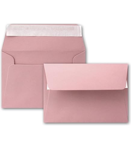 100 X Envelopes B6 - 17.5 X 12.5 Cm - Old Pink - Wet Gluing With Pointed Flap - 120 G/m² - For Weddings, Greeting Cards, Invitations - View #6