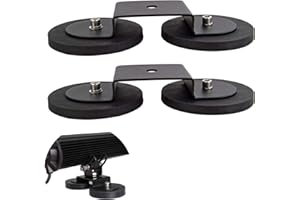 RIGIDON 2 Pièces Fort magnétique support, magnétique base ventouse support pour led light barre, barre lumineuse led, phare de travail, pour offroad voiture camion SUV 4x4 (Mode C)