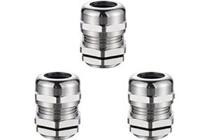 SRJQXH 3 Pcs PG11 Metal Cable Glands 18.6 mm Cable Connector, Waterproof and Dustproof, Nickel-plated Brass Cable Glands for 5-10 mm Junction Boxes Cables