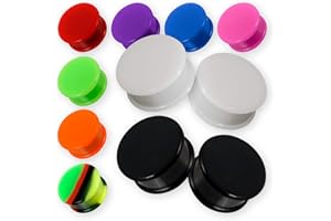 Fly Style Premium Silikon Flesh Tunnel (1 Paar) - Ohr Plug in 12 Farben - 4 bis 30 mm - Hypoallergener Piercing Schmuck