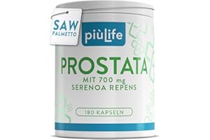 ‎+LIFE Prostata Komplex Kapseln – Saw Palmetto 700 mg Sägepalmenextrakt mit Pygeum Africanum, Brennnessel & Cranberry – Pflanzliches Ergänzungsmittel für Männer, 2x täglich, 180 Kapseln