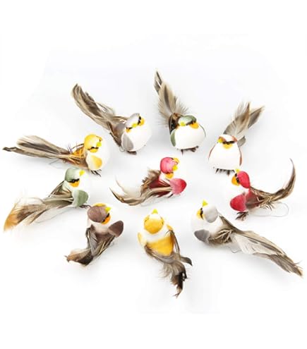 COM-FOUR® 4x Décorations De Sapin De Noël Oiseau Décoratif - Petits Oiseaux Avec Paillettes Pour Décorations De Sapin De Noël - Oiseaux En Plastique Avec Clip Pour Noël