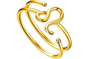 JEWMON Leo Sign Ring Real Sterling Silver with 18K Gold Plated 12 Constellation Ring for Women Girls Adjustable Astrology Zodiac Ring Birthday Jewelry FR0002Z-Y