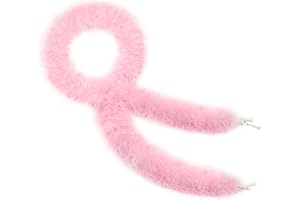 NUOGUAYI Marabu Federboa, 2m Boa zum Basteln, Flauschige Federschal, Einfarbig Federboa, für Bastelarbeiten, Hochzeit, Party, Halloween, Kostüm, Weihnachtsbaum, Dekoration (Rosa)